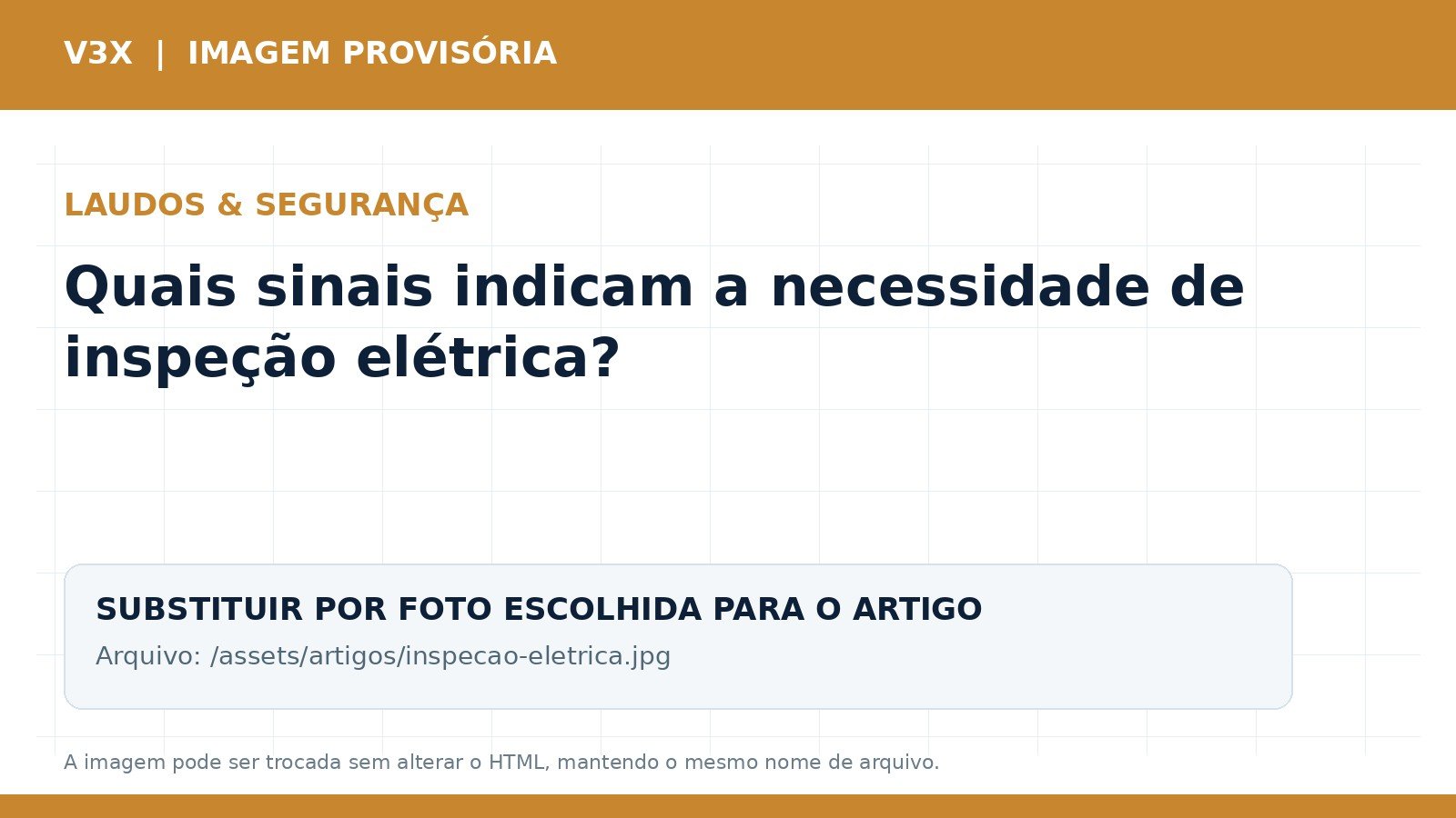 Quadro elétrico sendo inspecionado tecnicamente