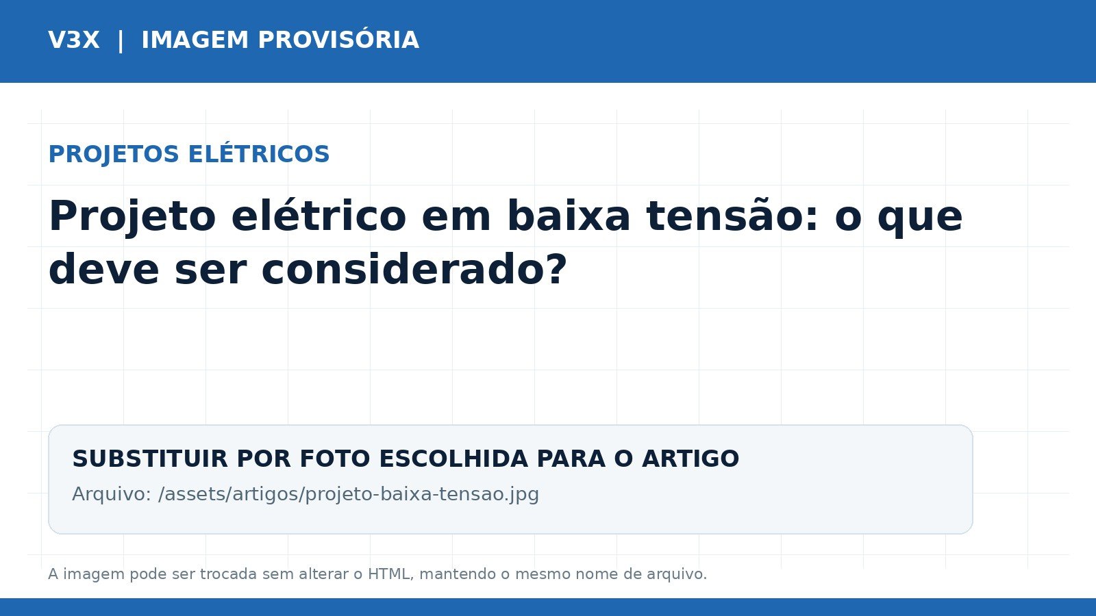 Quadro e infraestrutura de instalação elétrica em baixa tensão