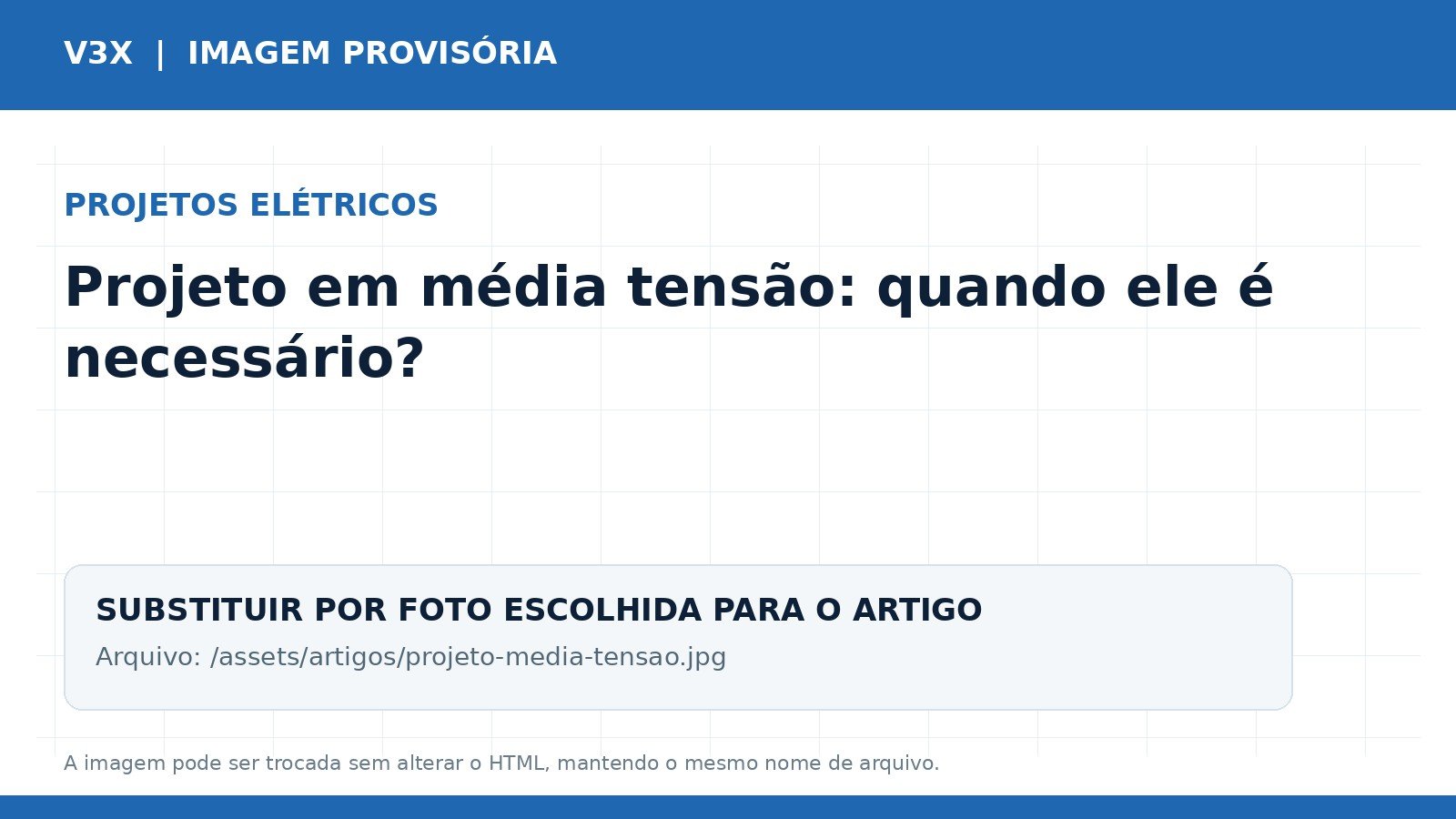 Instalação elétrica em média tensão com equipamentos de manobra e proteção